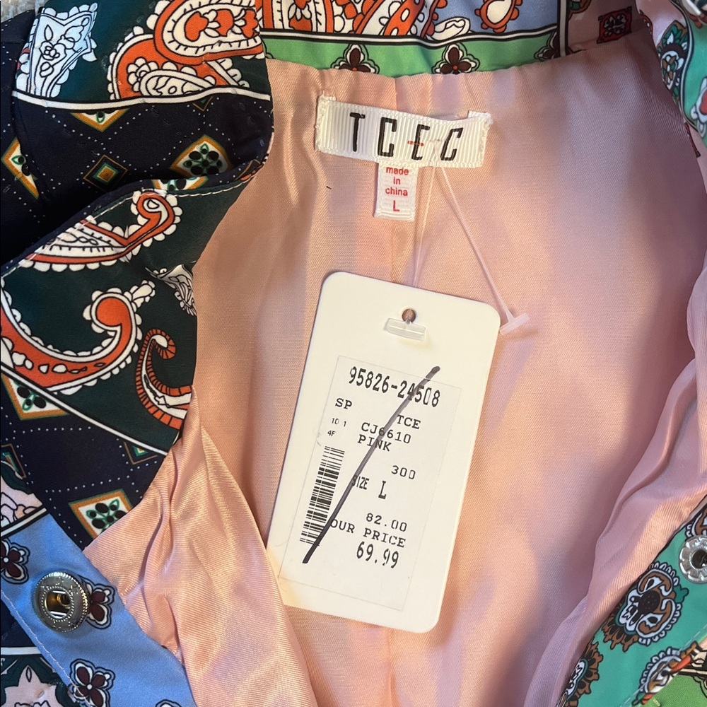 Colorful cropped Patchwork Jacket NWT - image 3